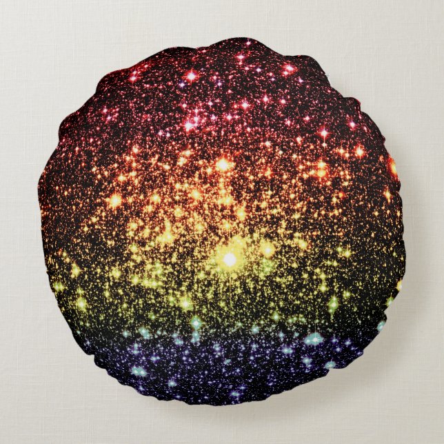 Coussins Ronds Oreiller rond subtil arc-en-ciel (Dos)