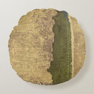 Coussins Ronds Oreiller rond Tan robuste et vert forestier