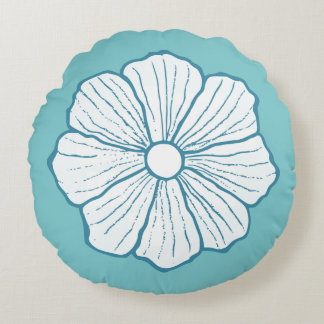 Coussins Ronds Oreiller rond turquoise tropical