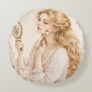Coussins Ronds Oreiller rond vintage couleur fille
