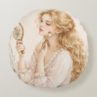 Coussins Ronds Oreiller rond vintage couleur fille