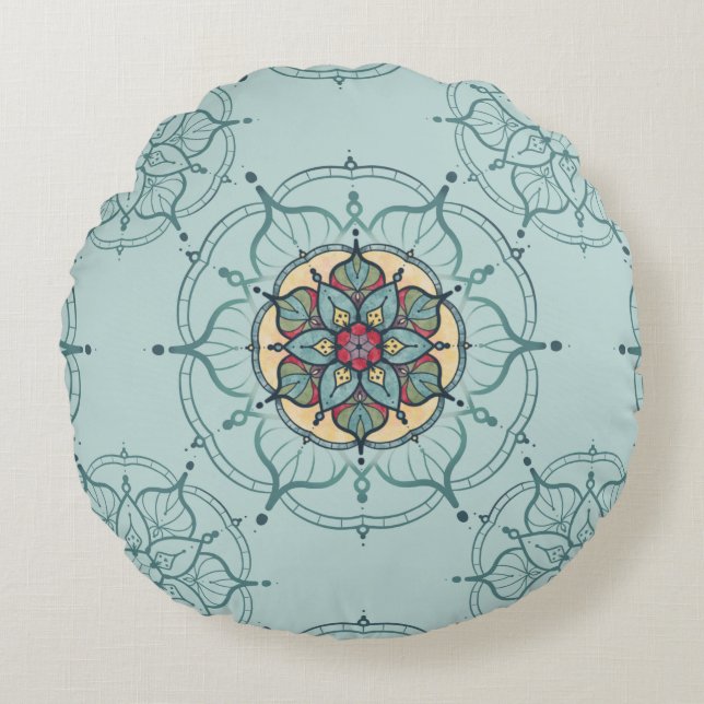 Coussins Ronds Oreiller ronde Mandala (Devant)