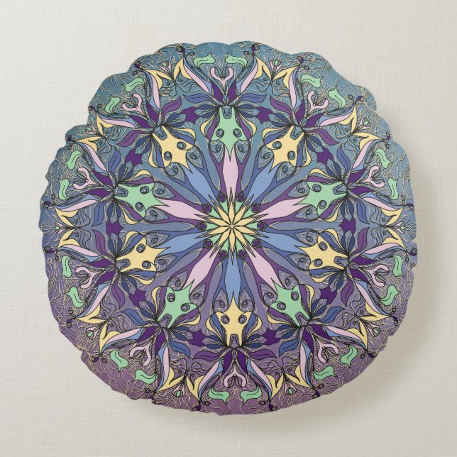Coussins Ronds Oreiller ronde Mandala (Devant)