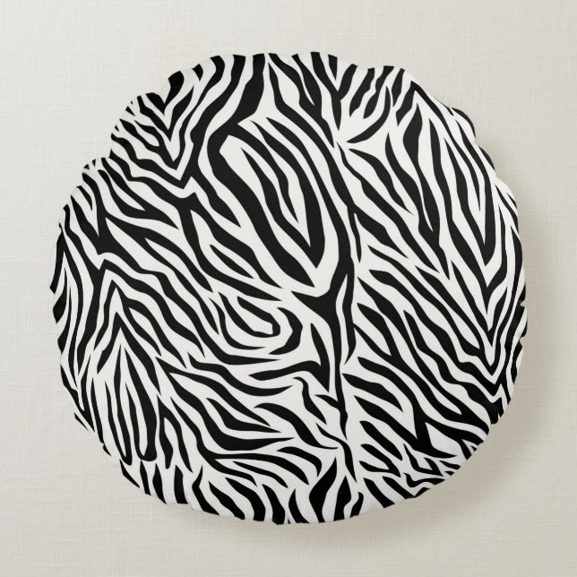 Coussins Ronds Oreiller ronde Zebra (16 po) (Devant)