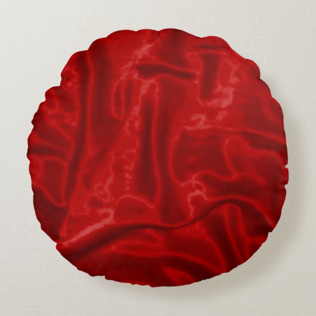 Coussins Ronds Oreiller rouge Satin-Round (Devant)