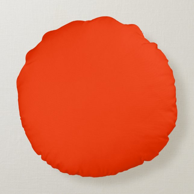 Coussins Ronds oreiller uni couleur rouge orangé (Dos)