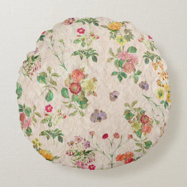 Coussins Ronds Oreiller vintage Floral (Devant)