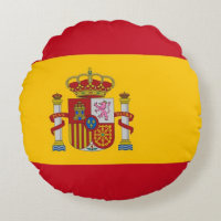 Oreillers à lancer rond avec drapeau d'Espagne