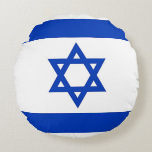 Coussins Ronds Oreillers à lancer rond avec drapeau d'Israël