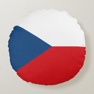 Coussins Ronds Oreillers à lancer rond avec le drapeau de Czechia