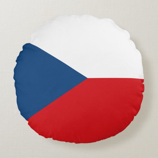 Coussins Ronds Oreillers à lancer rond avec le drapeau de Czechia (Devant)