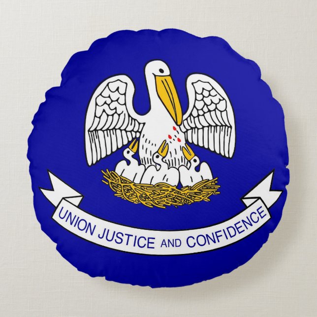 Coussins Ronds Oreillers à lancer rond avec le drapeau de la Loui (Devant)