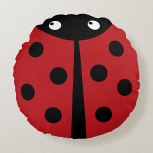 Coussins Ronds Oreillers à lancer rond Red Ladybug