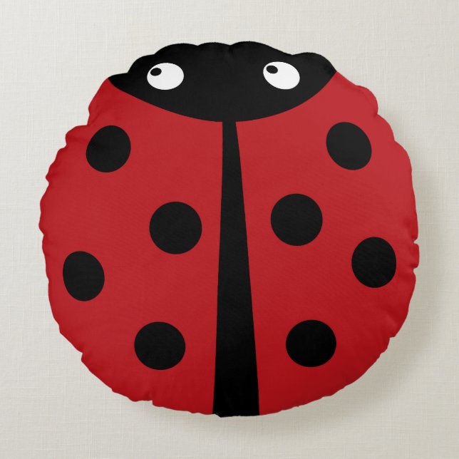 Coussins Ronds Oreillers à lancer rond Red Ladybug (Devant)