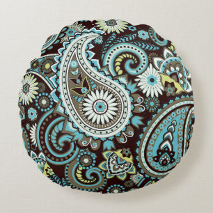 Coussins Ronds Oriental Paisley Vintage Motif sans fil