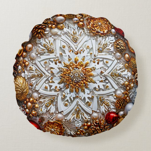 Coussins Ronds ornement de Noël (Devant)