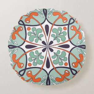 Coussins Ronds Ornement floral traditionnel oriental, Jusqu maroc