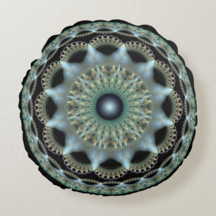 Coussins Ronds Ornement fractal rond étoile brillante
