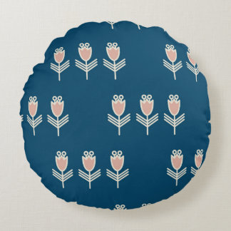 Coussins Ronds Ornement sans couture ethnique avec fleurs décorat