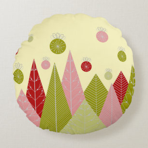 Coussins Ronds Ornements et arbres Noël