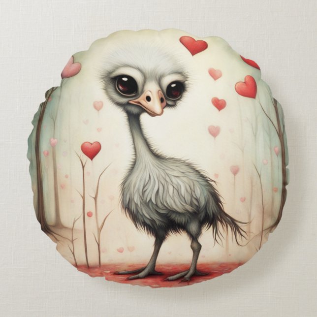 Coussins Ronds Ostrich Love 2 (Devant)