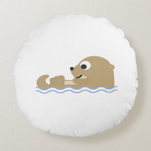Coussins Ronds Otter flottante mignonne