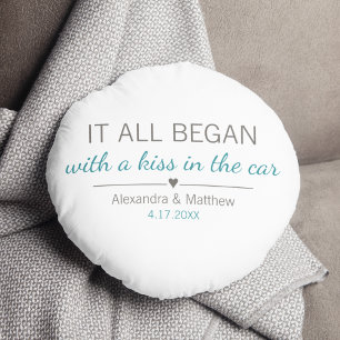 Coussins Ronds Où Tout A Commencé Romantique Valentines Jour Coup