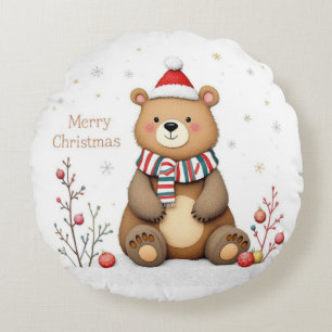 Coussins Ronds Ours de Noël