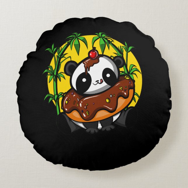 Coussins Ronds Ours de panda Ourson Ourson Ourne (Devant)