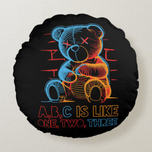 Coussins Ronds Ours en peluche Neon ABC