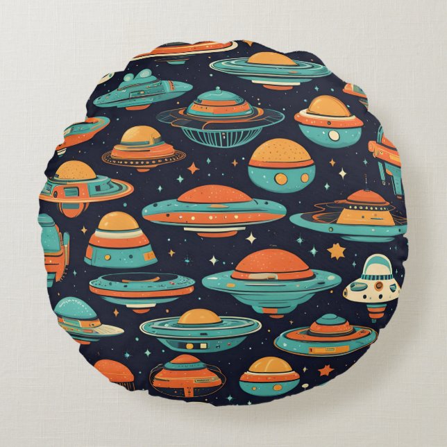 Coussins Ronds OVNI art vintage (Devant)
