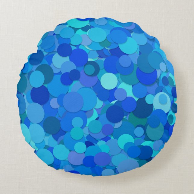Coussins Ronds Paillettes Bleu Turquoise (Devant)