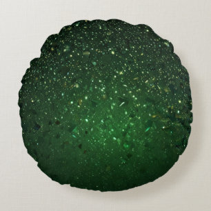 Coussins Ronds Paillettes Vert Olive