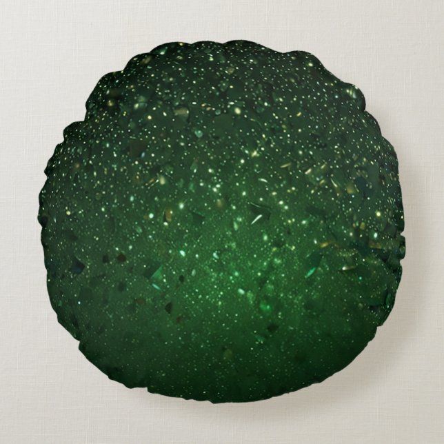 Coussins Ronds Paillettes Vert Olive (Devant)