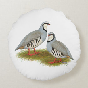 Coussins Ronds Paire de perdrix de Chukar