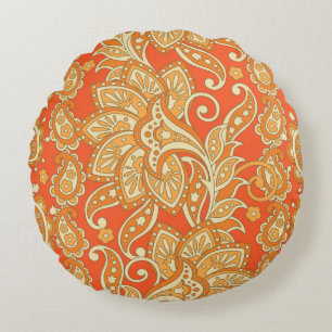 Coussins Ronds Paisley Floral ethnique sans couture Motif. Arabe