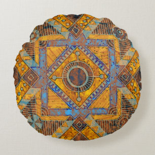 Coussins Ronds Paisley Floral Indien : Médaillon Ethnique.