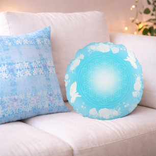 Coussins Ronds Paix Divine – Couleur du Cœur