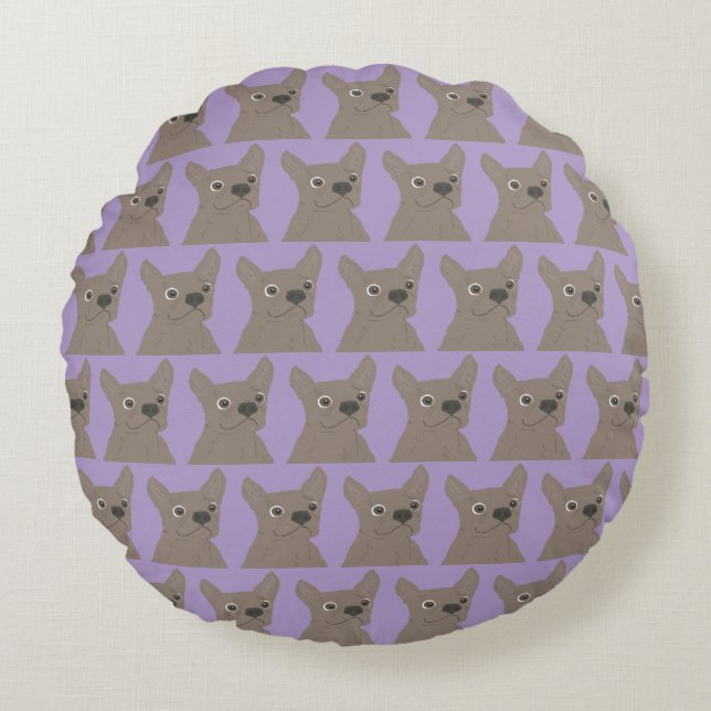 Coussins Ronds Pale Purple Dog (Devant)