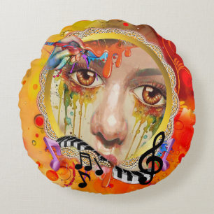 Coussins Ronds Palette Artiste