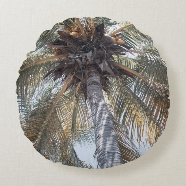 Coussins Ronds Palmier Chill Coconut Summer 1 (Devant)