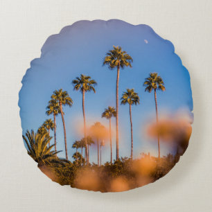Coussins Ronds Palmier sous ciel bleu