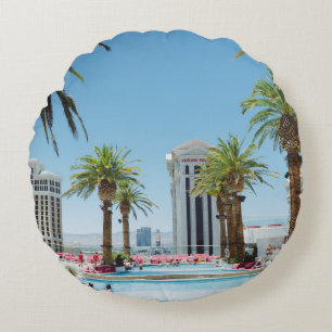 Coussins Ronds Palmiers verts et marrons