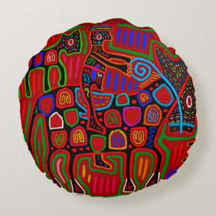 Coussins Ronds Panama Mola - Sauver un cheval monter un cowboy