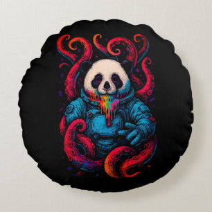 Coussins Ronds Panda Kraken Cosmique