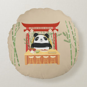 Coussins Ronds panda, sushi