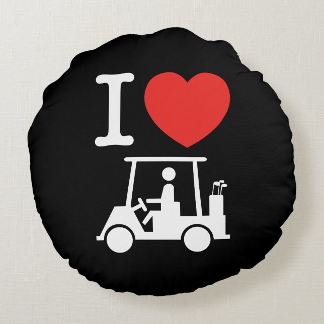 Coussins Ronds Panier de golf I Heart (Love) (Dos)