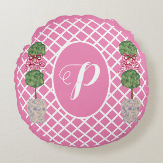 Coussins Ronds Panier opiacé rose Chinoiserie Ginger Jar Jars