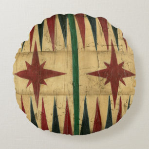 Coussins Ronds Panneau antique de jeu de backgammon par le