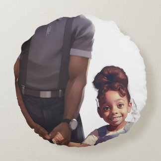 Coussins Ronds Panola, Dad & Ivory Elephant Keepsake Round Pillow